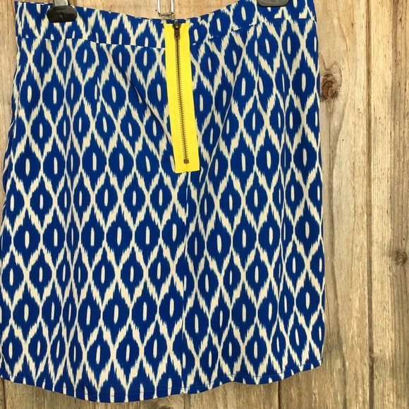 Francesca's Annabella Cobalt Blue Ikat Pencil Mini Skirt Large NWOT - Picture 5 of 5